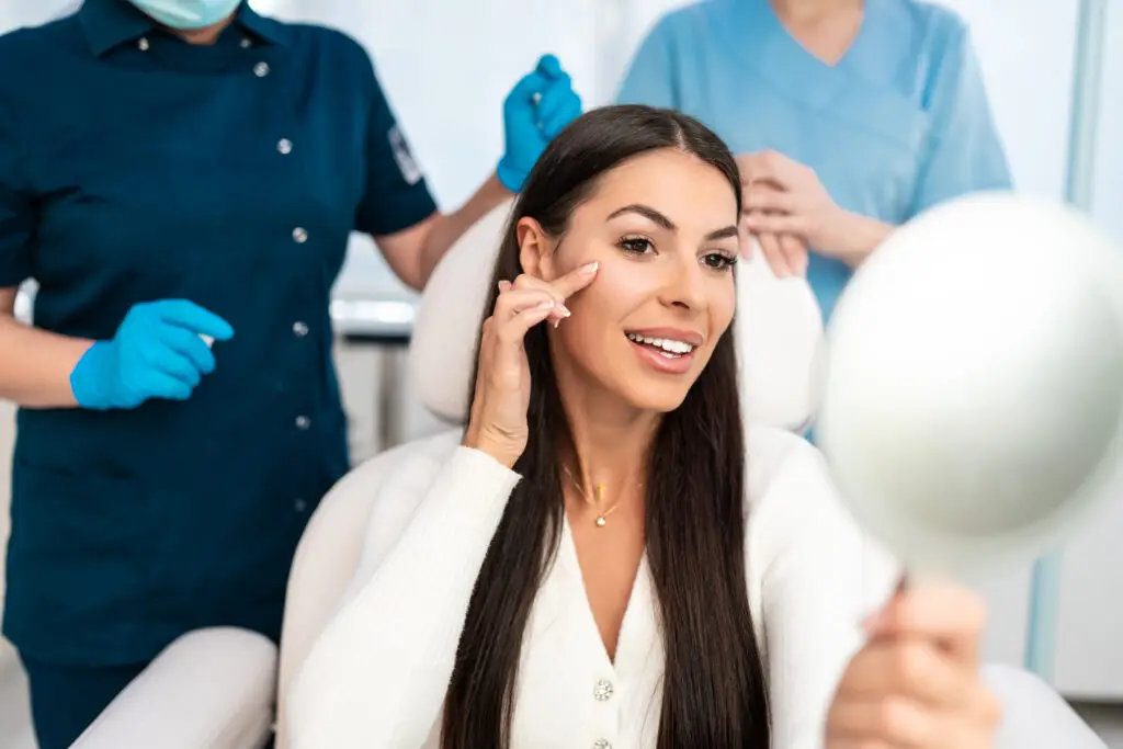 Beautiful young woman at beauty clinic